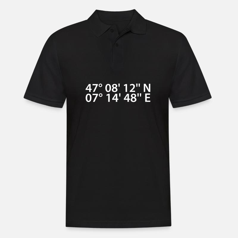 Coordonnées de Bienne - Polo Homme - noir