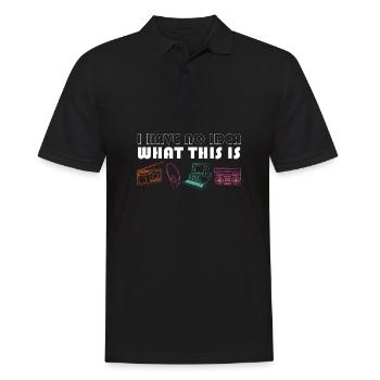Funny 70s 80s I Have No Idea What This Is Retro - Men's Polo Shirt - black - Front - Kai (181cm)