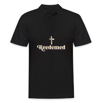 Redeemed Religious Christian Jesus Holy Cross - Männer Poloshirt - Schwarz - Vorne - Kai (181cm)