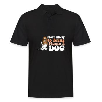 Chien maman papa le plus susceptible de ramener à la maison un I Love - Polo Homme - noir - Devant - Kai (181cm)