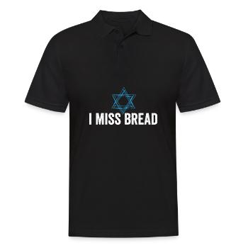 I Miss Bread Funny Jewish Kosher Passover No - Männer Poloshirt - Schwarz - Vorne - Kai (181cm)