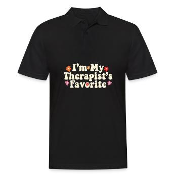 I'm My Therapist's Favorite Mental Wellness - Männer Poloshirt - Schwarz - Vorne - Kai (181cm)