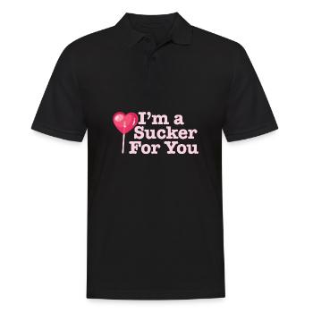Funny Valentine's Quote I'm A Sucker For You - Männer Poloshirt - Schwarz - Vorne - Kai (181cm)