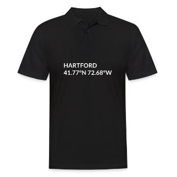 Hartford, Connecticut, USA Coordinates - Men's Polo Shirt - black - Front - Kai (181cm)
