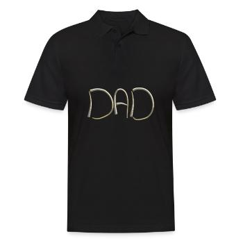 Vater Dad Kalligraphie Minimalismus - Männer Poloshirt - Schwarz - Vorne - Kai (181cm)