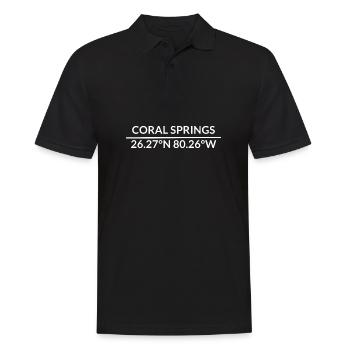 Coral Springs Florida USA Koordinaten - Männer Poloshirt - Schwarz - Vorne - Kai (181cm)
