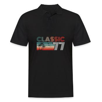 46 ans Anniversaire 2023 Classique 1977 46 Anniversaire - Polo Homme - noir - Devant - Kai (181cm)