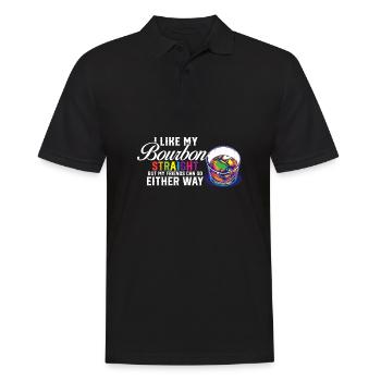 LGBT Proud Ally I Like My Bourbon Straight LGBTQ - Men's Polo Shirt - black - Front - Kai (181cm)