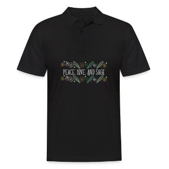 Paix, amour et sauge Smudge bâtons de guérison brûlant - Polo Homme - noir - Devant - Kai (181cm)