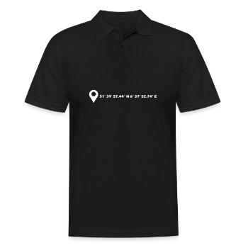 Dorsten Koordinaten - Männer Poloshirt - Schwarz - Vorne - Kai (181cm)