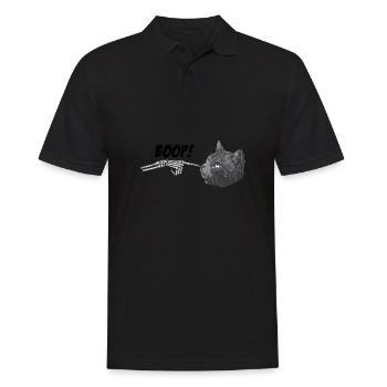 Black Cat Spooky Halloween Skeleton Hand Grunge - Männer Poloshirt - Schwarz - Vorne - Kai (181cm)
