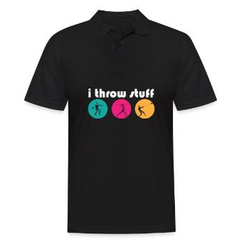 I Throw Stuff Discus Thrower Shot Put Track & - Men's Polo Shirt - black - Front - Kai (181cm)