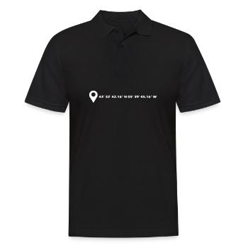 Gijón Koordinaten - Männer Poloshirt - Schwarz - Vorne - Kai (181cm)