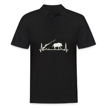 Wildschweinjagd saison herzschlag wildschwein - Männer Poloshirt - Schwarz - Vorne - Kai (181cm)