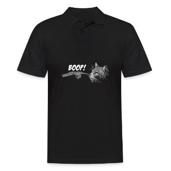 Spooky Halloween Black Cat Skeleton Hand Grunge - Männer Poloshirt - Schwarz - Vorne - Kai (181cm)