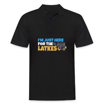 Jewish Costume I'm Just Here for the Latkes Happy - Men's Polo Shirt - black - Front - Kai (181cm)