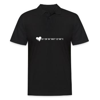 Bochum Herz Koordinaten - Männer Poloshirt - Schwarz - Vorne - Kai (181cm)