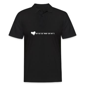 Darmstadt Heart Coordinates - Men's Polo Shirt - black - Front - Kai (181cm)