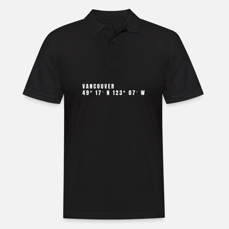 Vancouver, Canada Coordonnées - Polo Homme - noir