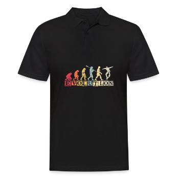 Evolution Skateboarding Skate Retro Streetwear - Männer Poloshirt - Schwarz - Vorne - Kai (181cm)