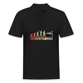 Evolution de l’homme Calisthenics Retro Vintage - Polo Homme - noir - Devant - Kai (181cm)