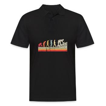Roofer Human Evolution Retro Vintage Construction - Men's Polo Shirt - black - Front - Kai (181cm)