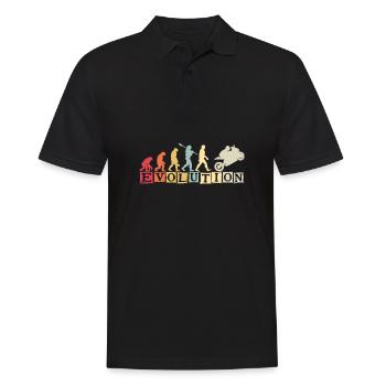Moto Evolution Vintage Superbike Biker - Polo Homme - noir - Devant - Kai (181cm)