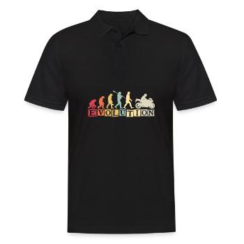 Moto Evolution Vintage Superbike Biker - Polo Homme - noir - Devant - Kai (181cm)