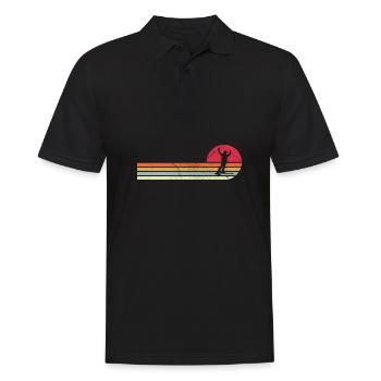 Skiing retro skier vintage winter sports - Männer Poloshirt - Schwarz - Vorne - Kai (181cm)