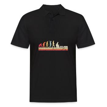 Evolution of Human Train Model Railway - Männer Poloshirt - Schwarz - Vorne - Kai (181cm)