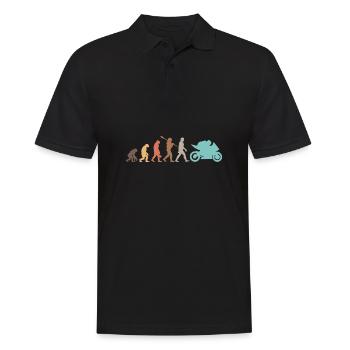 Motorcycle Evolution Vintage Shadow Biker - Männer Poloshirt - Schwarz - Vorne - Kai (181cm)