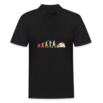 Moto Evolution Vintage Superbike Biker - Polo Homme - noir - Devant - Kai (181cm)