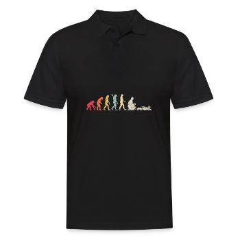 Evolution of Human Train Model Railway - Männer Poloshirt - Schwarz - Vorne - Kai (181cm)