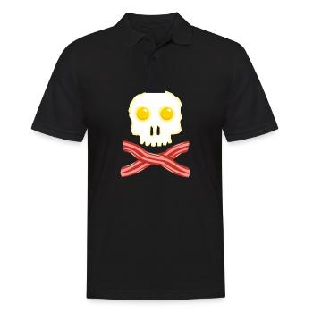 Bacon et oeufs Skull Skull - Oeufs de bacon - Polo Homme - noir - Devant - Kai (181cm)
