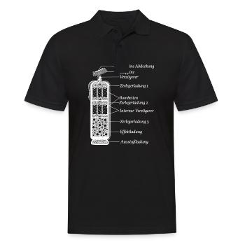 Pyrotechnik Feuerwerk Funktion Pyro - Männer Poloshirt - Schwarz - Vorne - Kai (181cm)