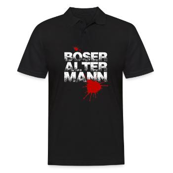 Geschenkidee lustig " Böser alter Mann " - Männer Poloshirt - Schwarz - Vorne - Kai (181cm)
