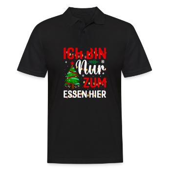 Essen Weihnachten lustiger Spruch - Männer Poloshirt - Schwarz - Vorne - Kai (181cm)