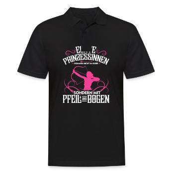 Echte Prinzessinen Kommen Mit Pfeil Und Bogen - Männer Poloshirt - Schwarz - Vorne - Kai (181cm)