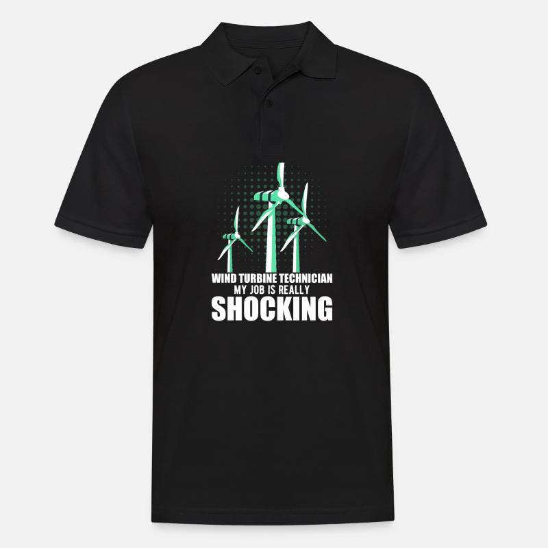 Éolienne, énergie éolienne, énergie éolienne - Polo Homme - noir