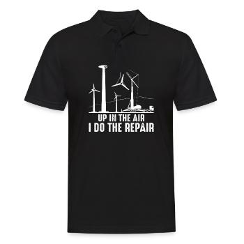 Wind Turbine Technician - Men's Polo Shirt - black - Front - Kai (181cm)