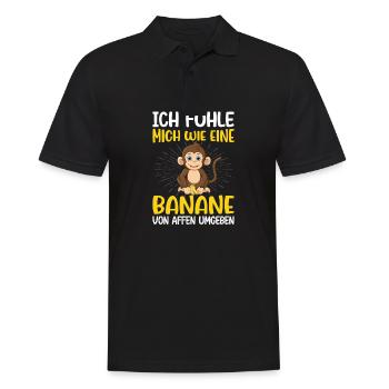 Affen Bananen Sarkasmus Arbeit - Männer Poloshirt - Schwarz - Vorne - Kai (181cm)