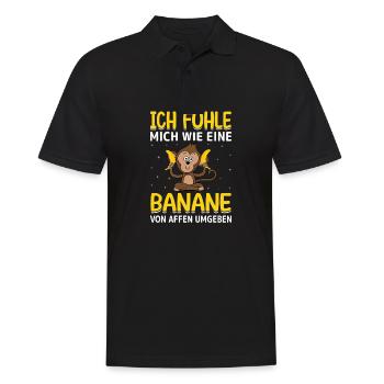 Banane Affe Sarkasmus lustiger Spruch - Männer Poloshirt - Schwarz - Vorne - Kai (181cm)