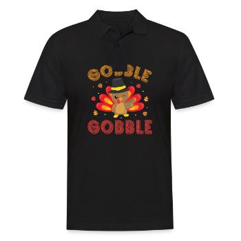 Jour de Thanksgivings - Gobble Gobble Turquie - Polo Homme - noir - Devant - Kai (181cm)