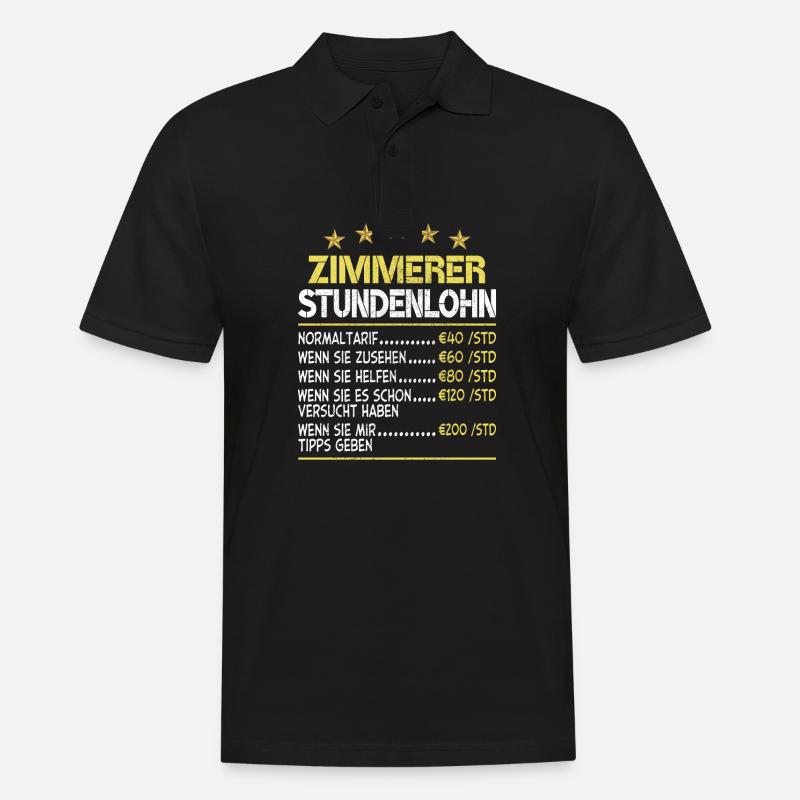 Zimmerer Stundensatz Stundenlohn - Männer Poloshirt - Schwarz