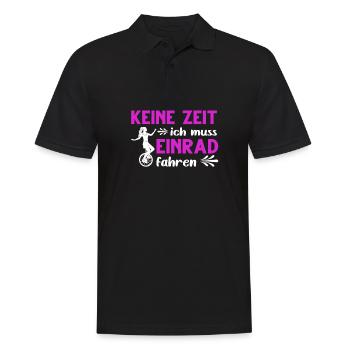 Keine Zeit Mädchen Unicycle Kinder Einrad - Männer Poloshirt - Schwarz - Vorne - Kai (181cm)