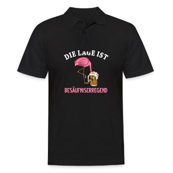 Flamingo Junggesellenabschied Frauen jga Saufen - Männer Poloshirt - Schwarz - Vorne - Kai (181cm)