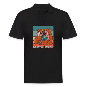 Willst Du Stress? Design für Faultier Fans - Männer Poloshirt - Schwarz - Vorne - Kai (181cm)