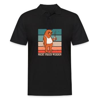 Nicht Frech Werden Design für Faultier Fans - Männer Poloshirt - Schwarz - Vorne - Kai (181cm)