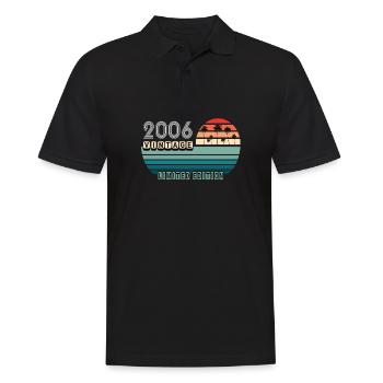 Vintage Anniversaire Anniversaire Rétro 2006 Limité - Polo Homme - noir - Devant - Kai (181cm)