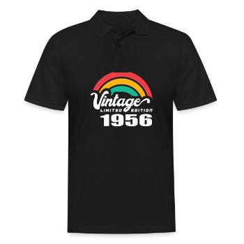 Vintage Geburtstag Geburtstag Retro 1956 Limited - Männer Poloshirt - Schwarz - Vorne - Kai (181cm)
